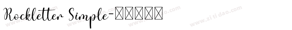 Rockletter Simple字体转换